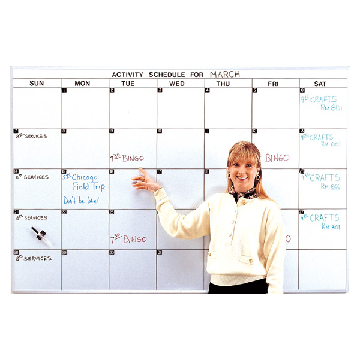 magnetic monthly calendar whiteboard