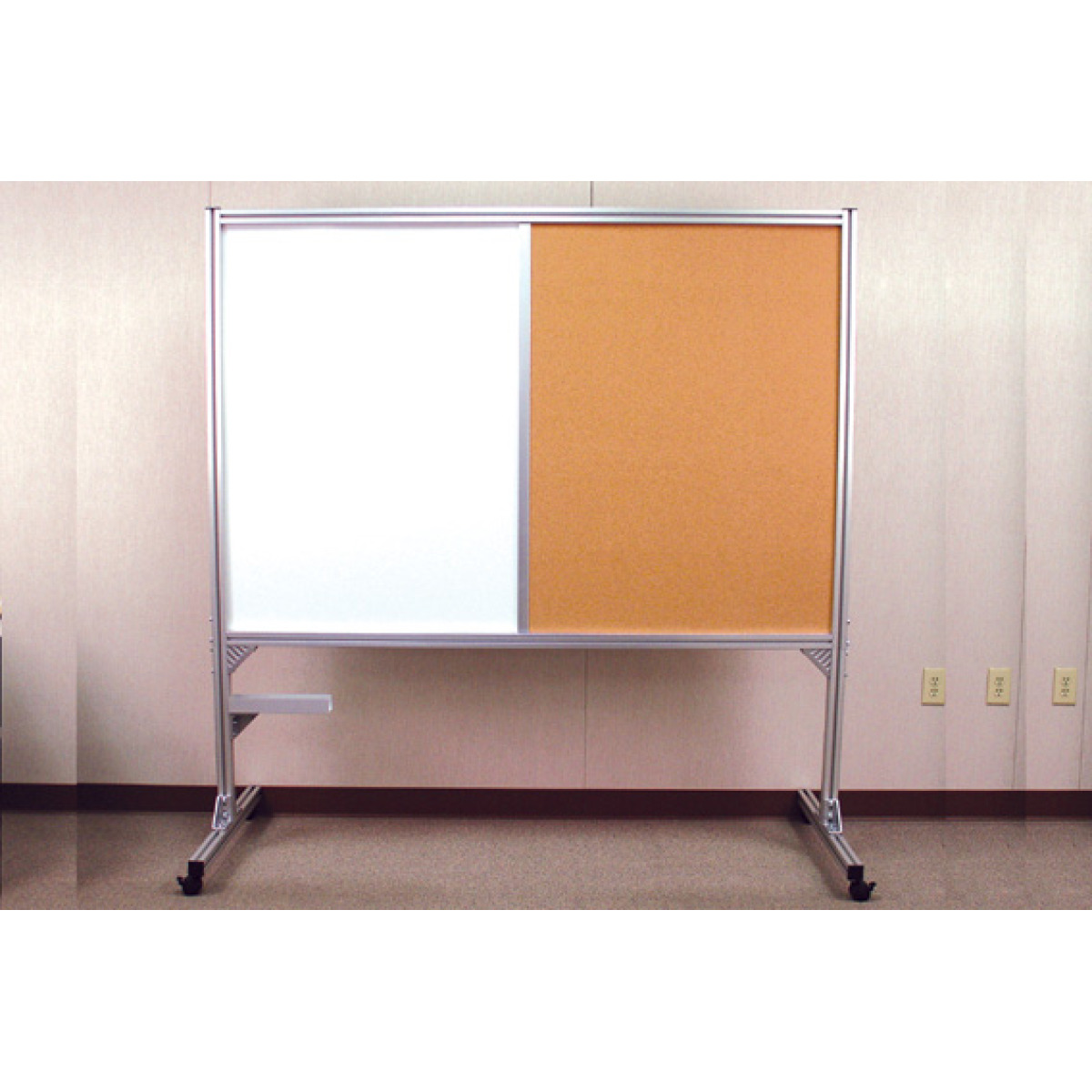roll-around bulletin board whiteboard on casters
