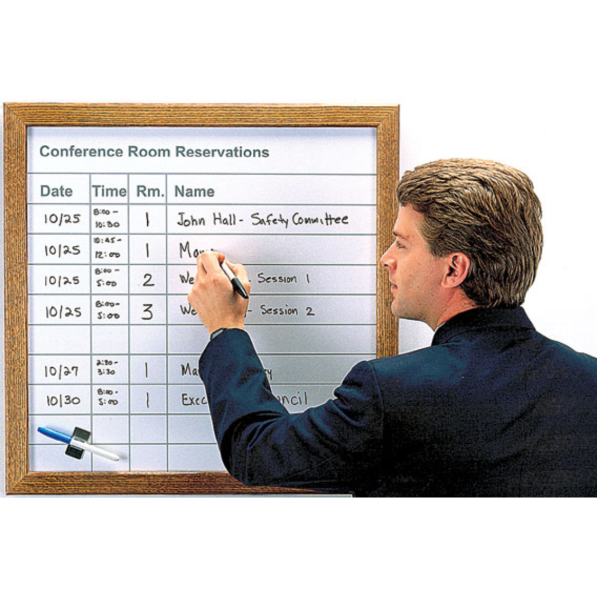 room and equipment reservation scheduling board