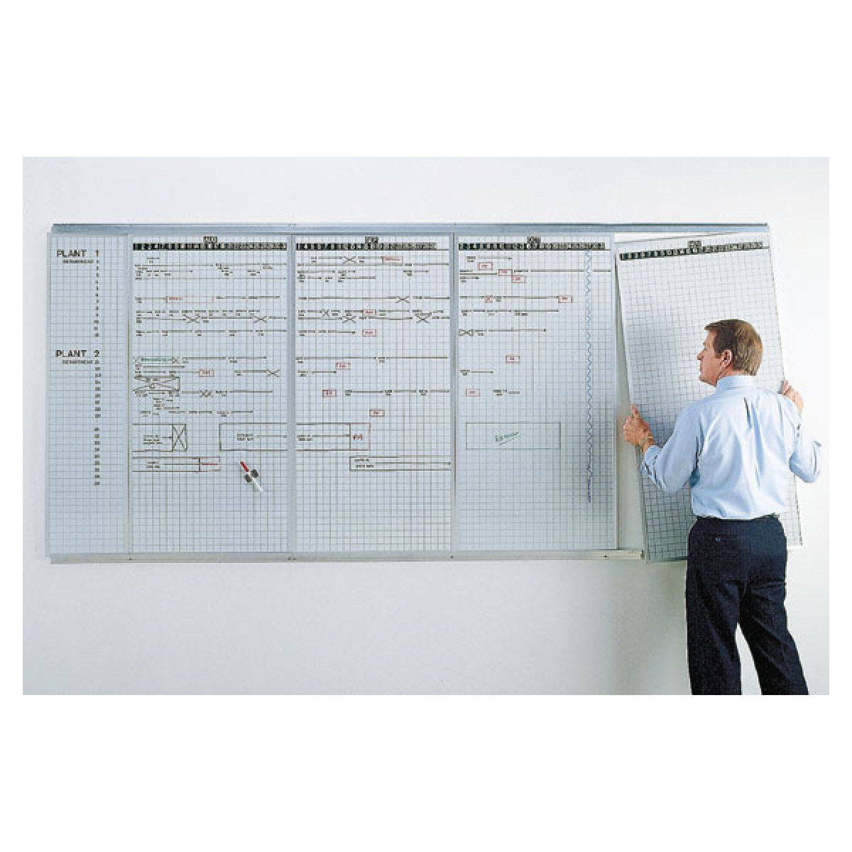 rotating lift-out production schedule panels rotating lift-out production schedule panels