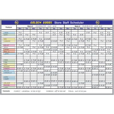 employee scheduling dry erase board employee scheduling dry erase board