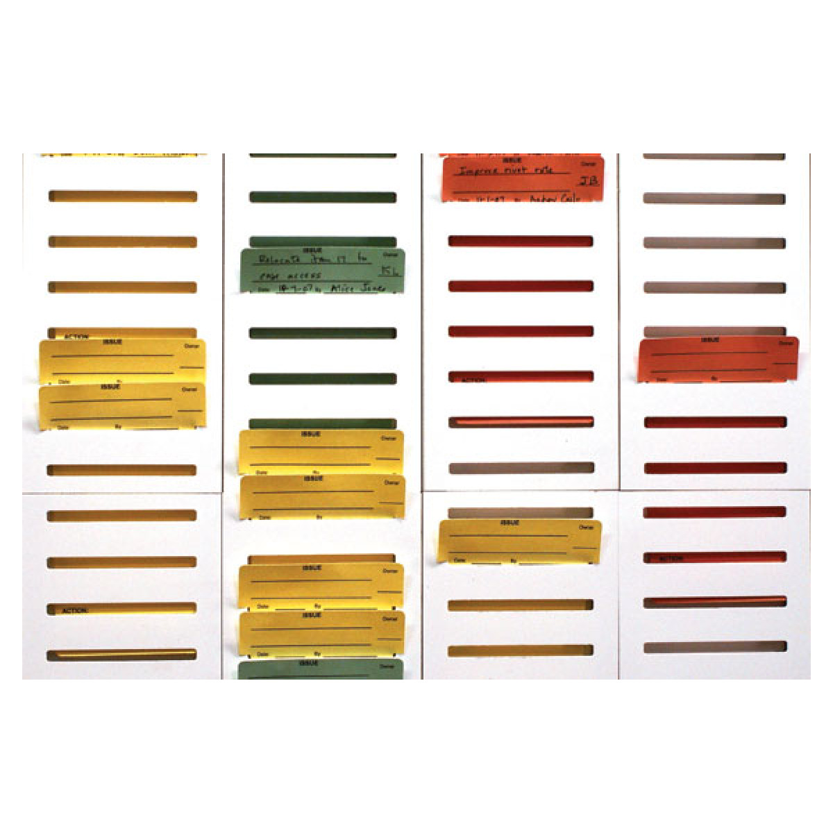 columns of stacked t-card holders columns of stacked t-card holders
