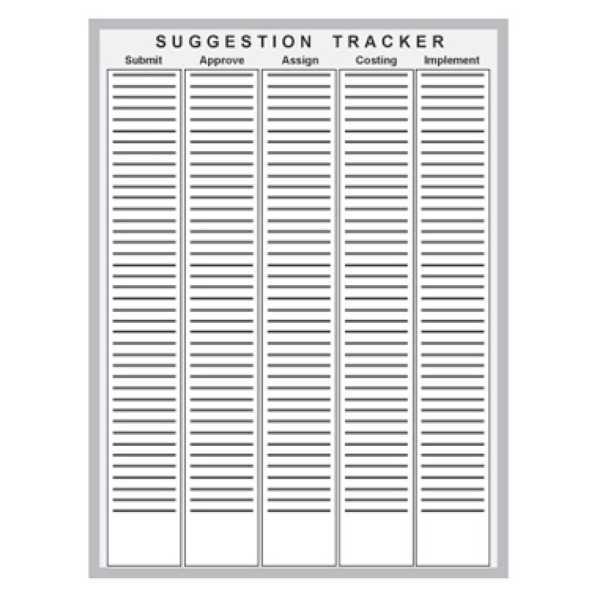 Suggestion tracking T-card board kit