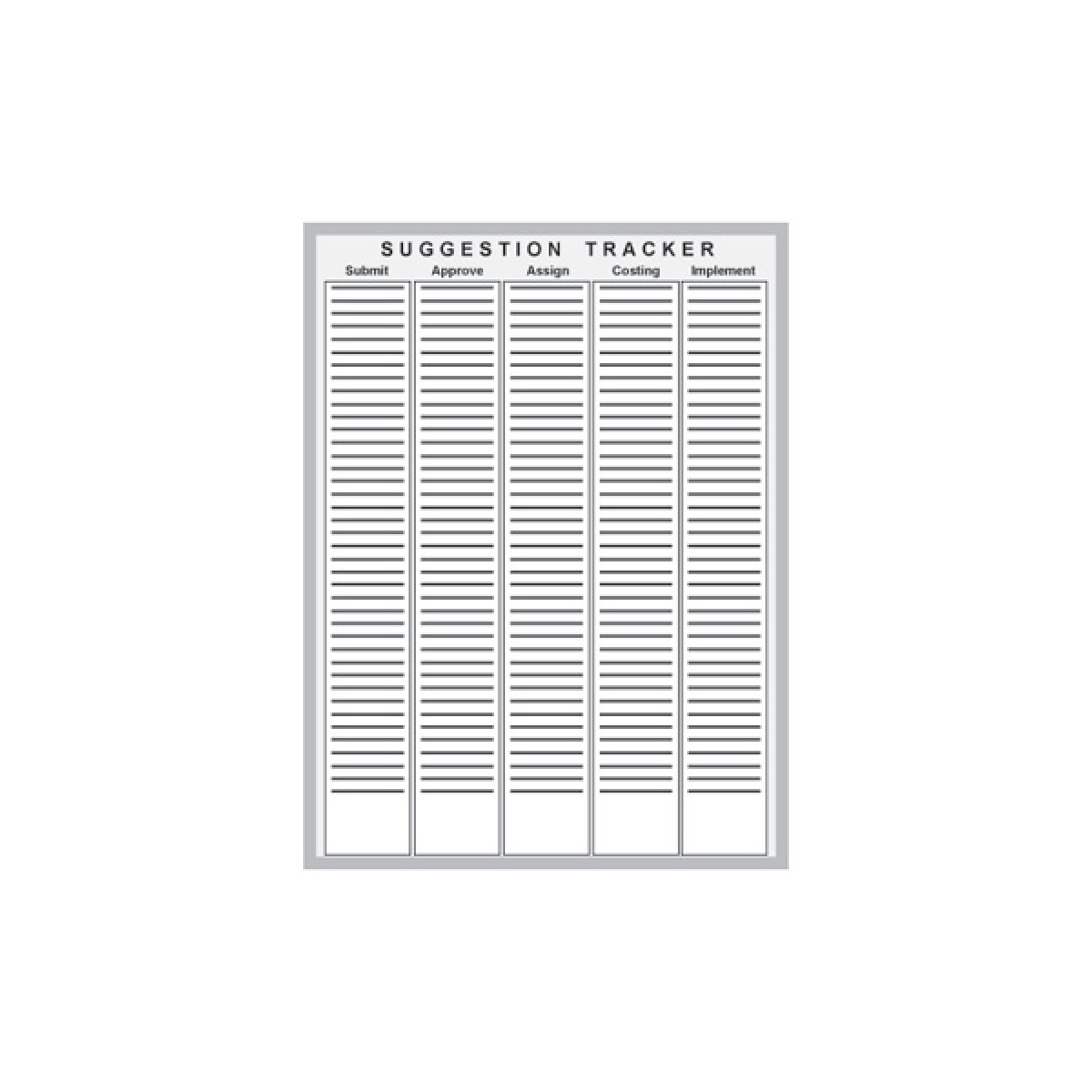 Suggestion tracking T-card board kit Suggestion tracking T-card board kit