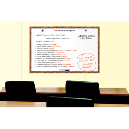 meeting room board with wood frame