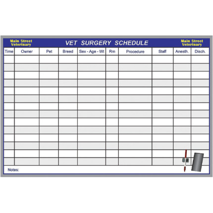 pet surgery schedules for vets